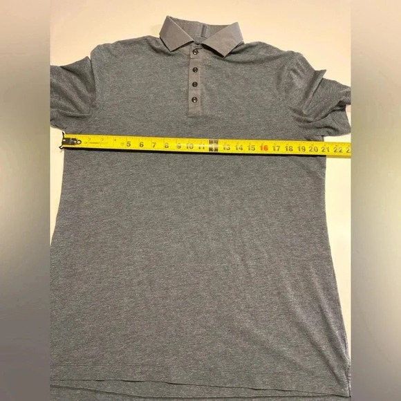 Lululemon Polo Shirt Men Size Large Gray Short Sleeve Golf Performance Stretch - Picture 4 of 6